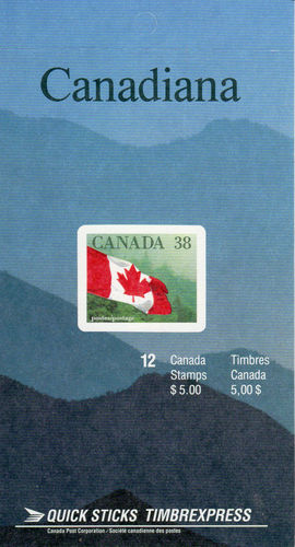 1989 CDN - BK110b (SB116) $5.00 38¢ Flag Definitive (Hill Left)